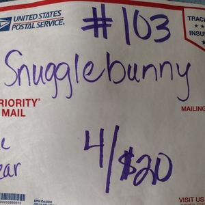 Snuggle bunny.              4/$20
